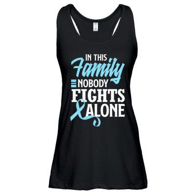 In This Family Nobody Fights Alone Prostate Cancer Awareness Ladies Essential Flowy Tank