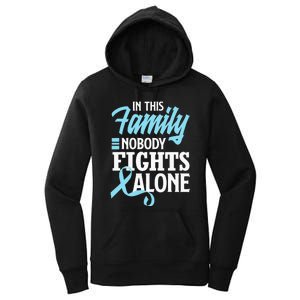 In This Family Nobody Fights Alone Prostate Cancer Awareness Women's Pullover Hoodie