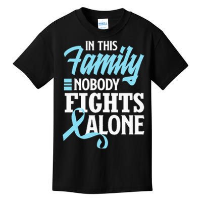 In This Family Nobody Fights Alone Prostate Cancer Awareness Kids T-Shirt