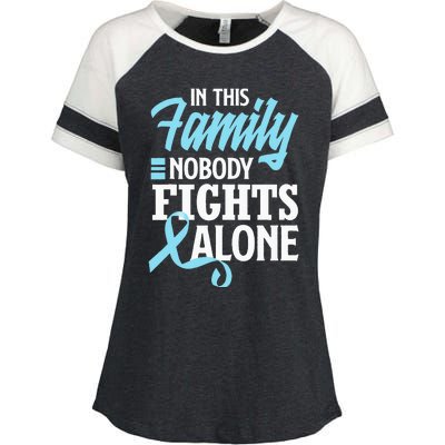 In This Family Nobody Fights Alone Prostate Cancer Awareness Enza Ladies Jersey Colorblock Tee