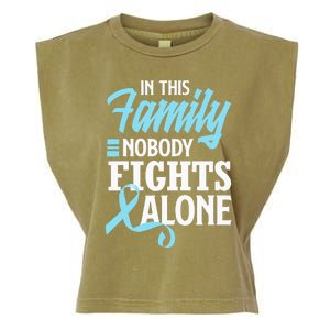 In This Family Nobody Fights Alone Prostate Cancer Awareness Garment-Dyed Women's Muscle Tee