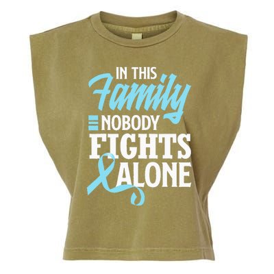 In This Family Nobody Fights Alone Prostate Cancer Awareness Garment-Dyed Women's Muscle Tee