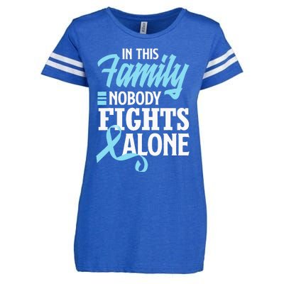 In This Family Nobody Fights Alone Prostate Cancer Awareness Enza Ladies Jersey Football T-Shirt