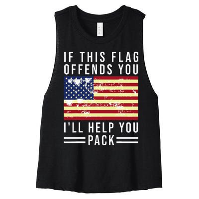 If This Flag Offends You Ill Help You Pack Women's Racerback Cropped Tank