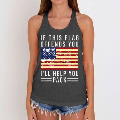 If This Flag Offends You Ill Help You Pack Women's Knotted Racerback Tank