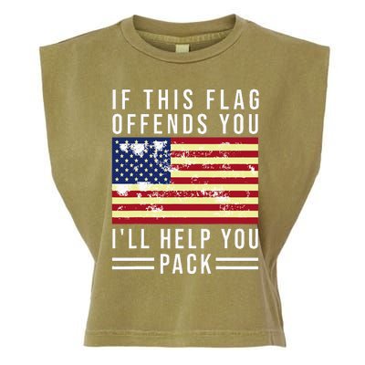 If This Flag Offends You Ill Help You Pack Garment-Dyed Women's Muscle Tee