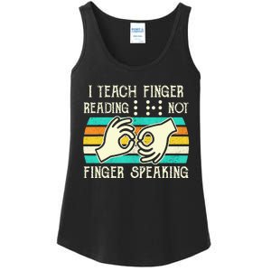 I Teach Fingers Reading Not Fingers Speaking Braille Teacher Ladies Essential Tank