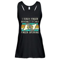 I Teach Fingers Reading Not Fingers Speaking Braille Teacher Ladies Essential Flowy Tank