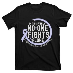 In This Family No One Fight Alone Esophageal Cancer Ribbon T-Shirt