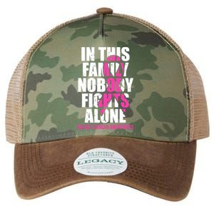 In This Family No One Fights Alone Breast Cancer Pink Ribbon Legacy Tie Dye Trucker Hat