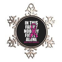 In This Family No One Fights Alone Breast Cancer Pink Ribbon Metallic Star Ornament