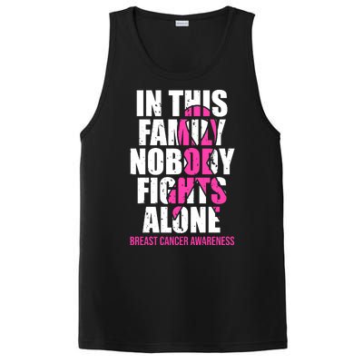 In This Family No One Fights Alone Breast Cancer Pink Ribbon PosiCharge Competitor Tank