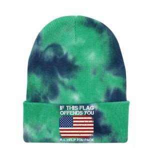 If This Flag Offends You Ill Help You Pack Patriotic Gift Tie Dye 12in Knit Beanie