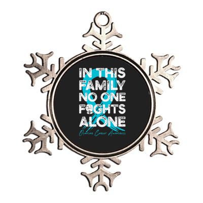 In This Family No One Fight Alone Ovarian Cancer Warrior Metallic Star Ornament