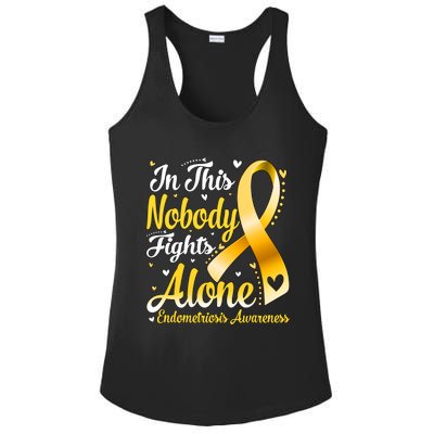 In This Family Nobody Fight Alone Endometriosis Awareness Great Gift Ladies PosiCharge Competitor Racerback Tank