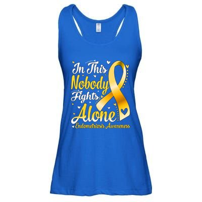 In This Family Nobody Fight Alone Endometriosis Awareness Great Gift Ladies Essential Flowy Tank