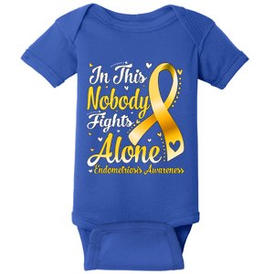 In This Family Nobody Fight Alone Endometriosis Awareness Great Gift Baby Bodysuit