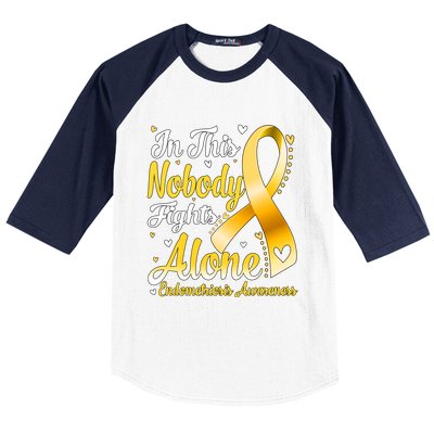 In This Family Nobody Fight Alone Endometriosis Awareness Great Gift Baseball Sleeve Shirt