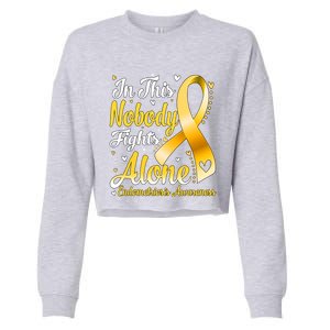 In This Family Nobody Fight Alone Endometriosis Awareness Great Gift Cropped Pullover Crew