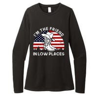 IM The Friend In Low Places Vintage Cowboy Hat Usa Flag Womens CVC Long Sleeve Shirt