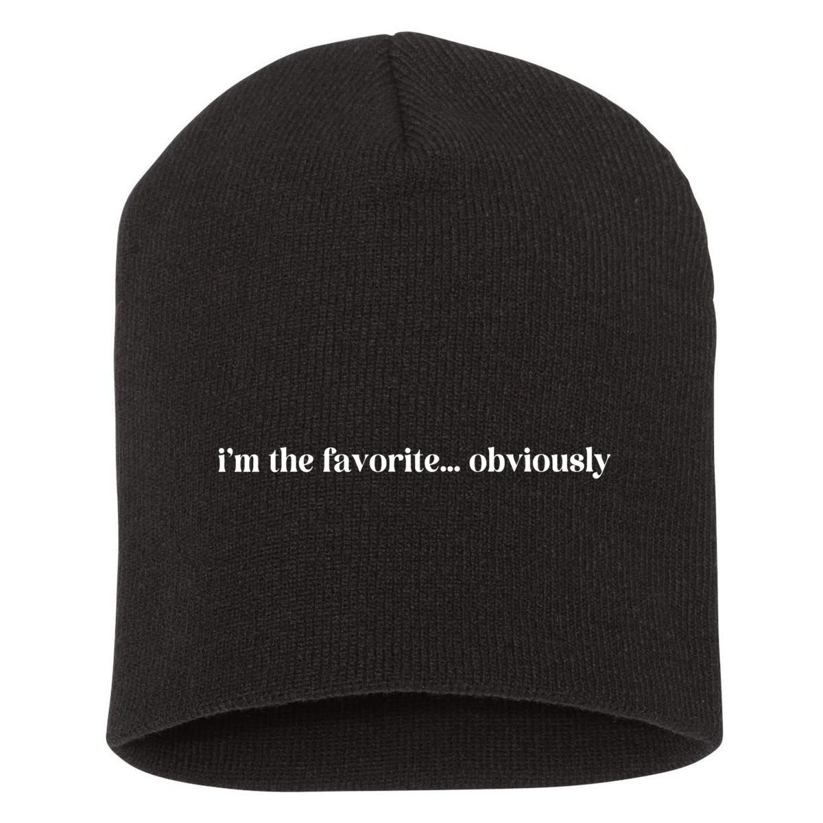 IM The Favorite Obviously Daughter Trendy Favorite Child Short Acrylic Beanie
