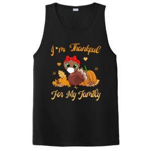 Im Thankful For My Family Pajamas Turkey Thanksgiving Gift PosiCharge Competitor Tank