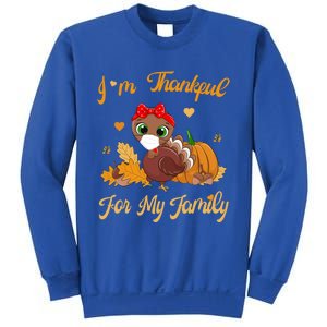 Im Thankful For My Family Pajamas Turkey Thanksgiving Gift Sweatshirt