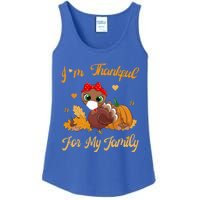 Im Thankful For My Family Pajamas Turkey Thanksgiving Gift Ladies Essential Tank