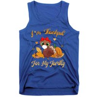 Im Thankful For My Family Pajamas Turkey Thanksgiving Gift Tank Top