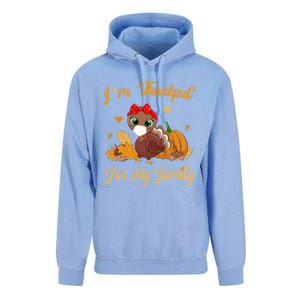 Im Thankful For My Family Pajamas Turkey Thanksgiving Gift Unisex Surf Hoodie