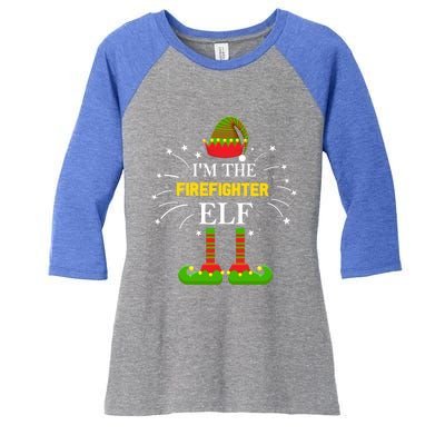 I'm The Firefighter Family Matching Group Xmas Costume Great Gift Women's Tri-Blend 3/4-Sleeve Raglan Shirt