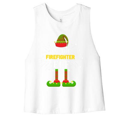 I'm The Firefighter Family Matching Group Xmas Costume Great Gift Women's Racerback Cropped Tank