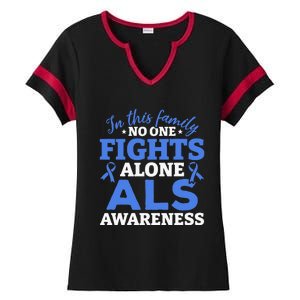 In This Family ALS Awareness ALS Patients ALS Warrior Ladies Halftime Notch Neck Tee