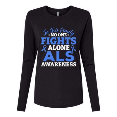 In This Family ALS Awareness ALS Patients ALS Warrior Womens Cotton Relaxed Long Sleeve T-Shirt