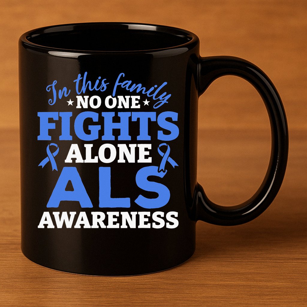 In This Family ALS Awareness ALS Patients ALS Warrior 11oz C Handle Ceramic Mug