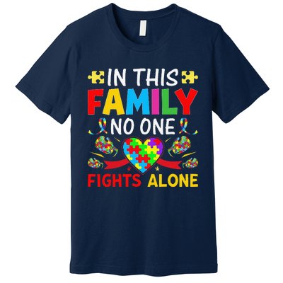 In This Family Nobody Fights Alone Autism Awareness Autistic Premium T-Shirt