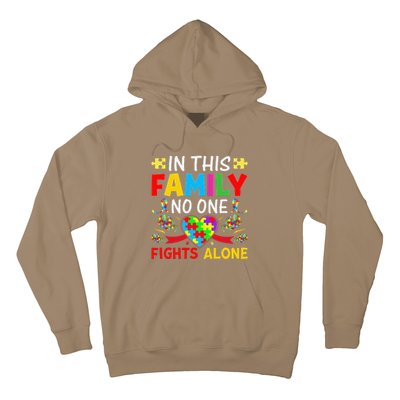 In This Family Nobody Fights Alone Autism Awareness Autistic Hoodie