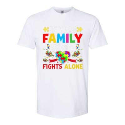 In This Family Nobody Fights Alone Autism Awareness Autistic Softstyle CVC T-Shirt