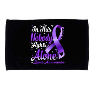 In This Family Nobody Fight Alone Lupus Awareness Great Gift Microfiber Hand Towel