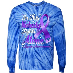 In This Family Nobody Fight Alone Lupus Awareness Great Gift Tie-Dye Long Sleeve Shirt