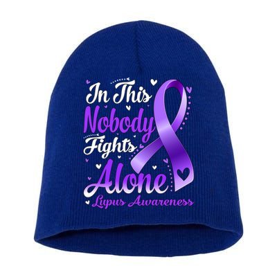 In This Family Nobody Fight Alone Lupus Awareness Great Gift Short Acrylic Beanie