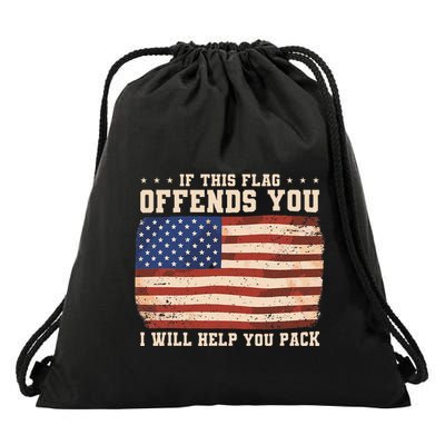 If This Flag Offends You I Will Help You Pack Drawstring Bag