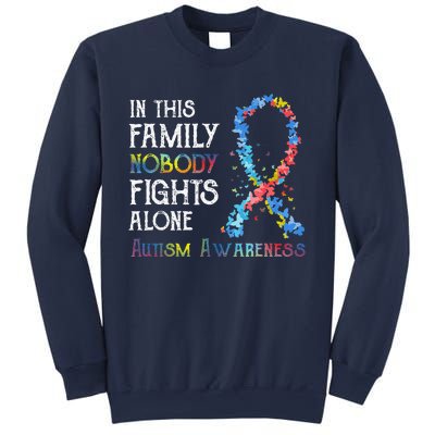 In This Family Nobody Fights Alone Autism Sweatshirt