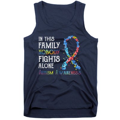 In This Family Nobody Fights Alone Autism Tank Top