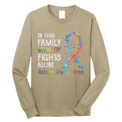 In This Family Nobody Fights Alone Autism Long Sleeve Shirt