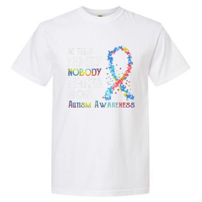 In This Family Nobody Fights Alone Autism Garment-Dyed Heavyweight T-Shirt