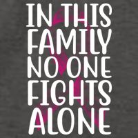 In This Family No One Fights Alone Breast Cancer Ribbon Vector Backpack