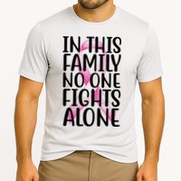 In This Family No One Fights Alone Breast Cancer Ribbon Cooling Performance Crew T-Shirt