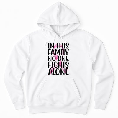 In This Family No One Fights Alone Breast Cancer Ribbon Hoodie
