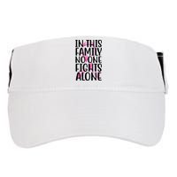 In This Family No One Fights Alone Breast Cancer Ribbon Adult Drive Performance Visor